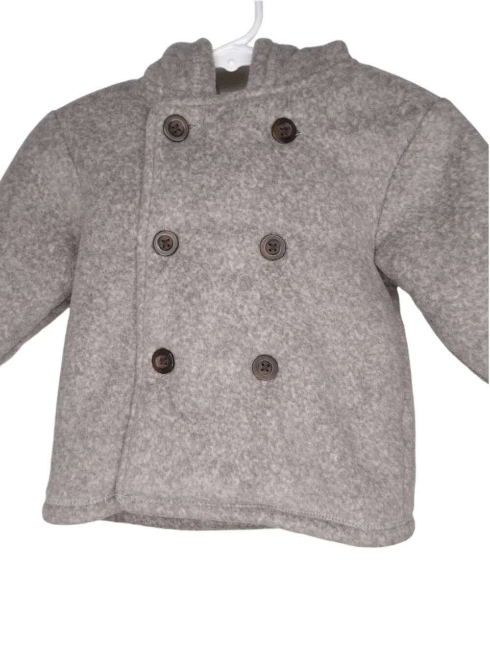 The Children's Place Gray Hooded Peacoat Size 12-18 Months Unisex